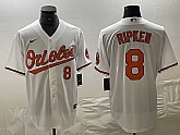 Men's Baltimore Orioles #8 Cal Ripken Jr Number White Cool Base Stitched Jersey,baseball caps,new era cap wholesale,wholesale hats
